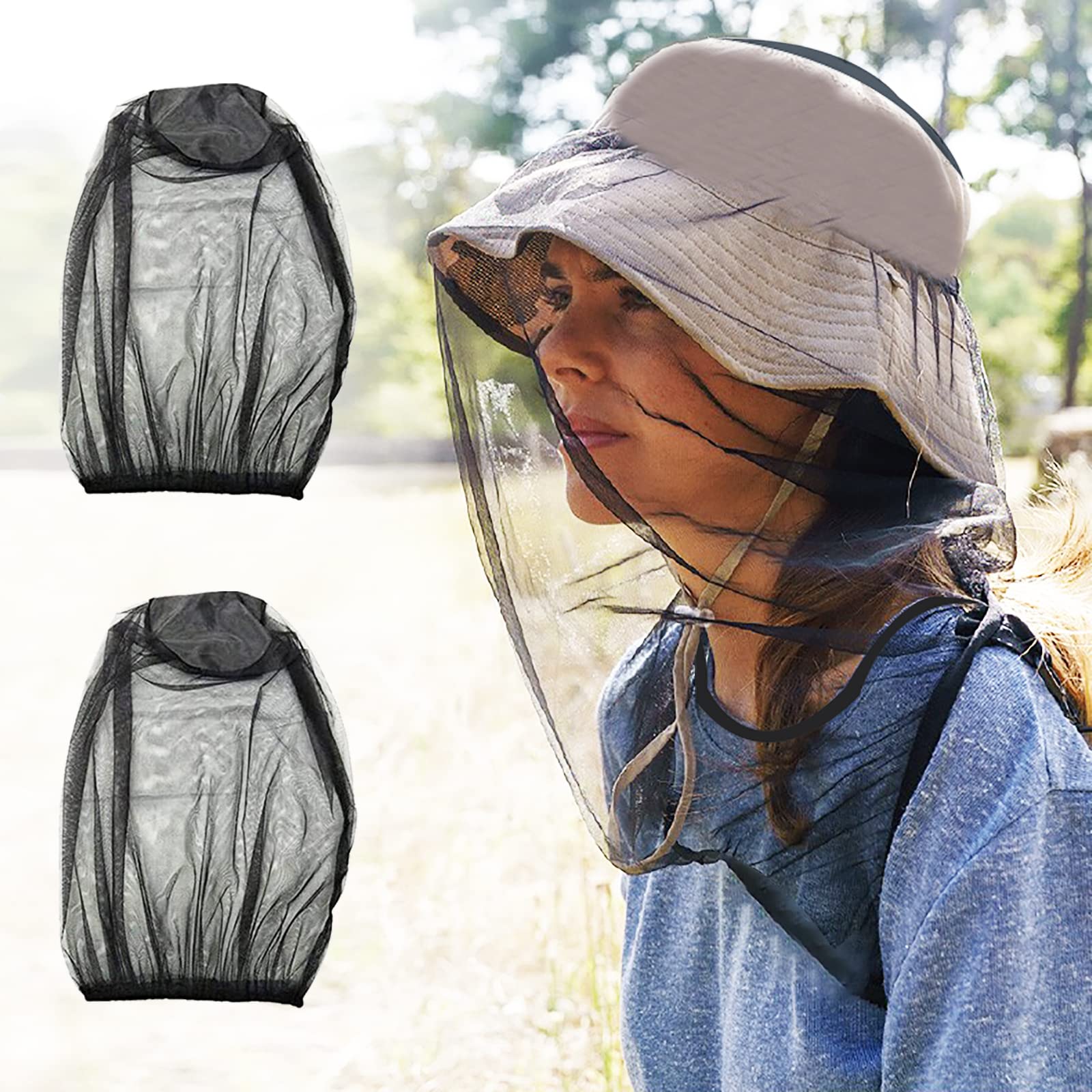 Amazon.co.jp: 帽子につけれる虫除けネット 蚊帳 農作業 釣りや